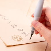 吴竹（KURETAKE）原装进口科学毛笔自带墨水 彩色闪光毛笔 极细黑色 DAI150-010P