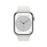 Apple Watch Series 8 智能手表GPS款45毫米银色铝金属表壳白色运动型表带MP6N3CH/A