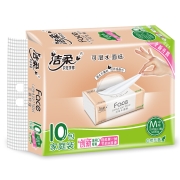 洁柔抽纸(C&S) 粉Face 柔韧3层120抽面巾纸*10包(M号 可湿水面子系列软抽 )婴儿纸巾 新老包装交替发货