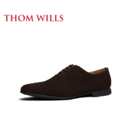 ThomWills商务休闲鞋秋季软底皮鞋男牛反绒皮英伦牛津鞋 深咖色B721 7.5/41码