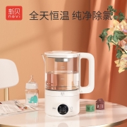 新贝 恒温水壶调奶器1L 多功能婴儿冲泡奶粉热水壶 温奶暖奶器玻璃水壶8225