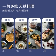 摩飞电器（Morphyrichards） 绞肉机家用电动 玻璃碗多能料理机 绞馅机碎肉搅肉机切菜辅食 MR9402A蓝色有线版