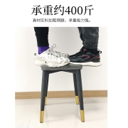 欧奥森 家用轻奢凳子可叠放方凳板凳现代简约凳创意椅子客厅小矮凳 N6271-04-黑金腿-科技布墨绿