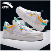 ANTA 安踏 男鞋板鞋2022秋季低帮皮面小白鞋官网正品休闲鞋学生运动鞋男