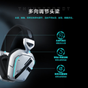 雷神（ThundeRobot）影翼头戴式双模降噪游戏耳机HL504 有线无线耳机 蓝牙5.3 RGB 适用苹果小米华为 长续航