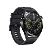 HUAWEI 华为 WATCH GT3 智能手表 46mm 黑色精钢表壳 活力黑硅胶表带（北斗、血压、GPS、血氧、心率）