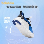 【POPO】巴拉巴拉童鞋轻便跑鞋2022年新款时尚儿童运动鞋春秋透气 白蓝-春秋款/布里 30码(脚长18.5/内长19.7)