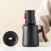 京东京造 旅行茶具一壶四杯户外便携功夫茶具套装快客杯 简易陶瓷泡茶杯