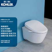 科勒（KOHLER） 智能壁挂式马桶挂墙坐便器水箱嵌入式墙排直冲马桶马桶座便器 25255T-BW-0+气动面板+18649-0