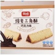 嚼爽熔岩三角酥巧克力棒夹心牛奶味威化饼干网红零食休闲小吃盒装