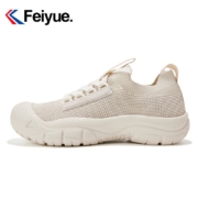 Feiyue/飞跃官方旗舰 大头鞋女秋季新款舒适透气运动鞋百搭休闲鞋女573 573米色 37 标准尺码