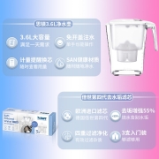 倍世（BWT） 家用过滤净水器滤水壶 净水壶 去垢增强款去垢提升55% 欧洲进口滤芯 推荐白色款-1壶3芯