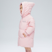 波司登女童羽绒服新款童装儿童中长款休闲保暖连帽外套抗菌安心绒