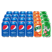 京东特价app: 百事可乐 百事/七喜/美年达（16+4+4）汽水可乐 混装330ml*24 整箱
