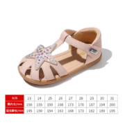 百丽童鞋女童包头凉鞋夏2022新款宝宝防滑软底水晶鞋子儿童公主鞋 粉色(海贝粉) 30 适合脚长189mm