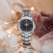 精工（SEIKO）手表 日本原装进口5号系列日韩表商务黑盘钢带自动机械女士腕表 SYMK17J1 生日礼物