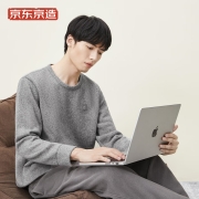 京东京造 WARM-TECH轻暖绒男士睡衣男秋冬季可外穿 A类一等品 情侣睡衣套装家居服 深花灰L