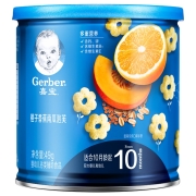 嘉宝(Gerber)婴儿辅食宝宝零食 橙子香蕉南瓜泡芙 星星米饼 磨牙饼干米饼49g(婴儿零食10个月)