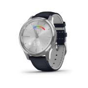 佳明 GARMIN GarminMoveLuxe 银色表盘 时尚运动健康指针隐藏式触摸屏 海军蓝表带运动版标准号
