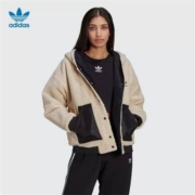 双11预售：adidas 阿迪达斯 H39019 女款仿羊羔绒夹克