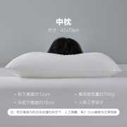 罗莱家纺 枕头枕芯五星级酒店枕头阻螨抗菌单人单只装 【中枕】抗菌阻螨酒店枕-高约16cm 单枕