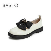 BASTO 百思图 2022春季新款经典蝴蝶结饰带玛丽珍鞋浅口女单鞋WVK06AA2