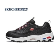 限尺码：Skechers斯凯奇 士力架合作款 女款 D\x27LITES厚底熊猫鞋 66666331/BLK