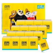 PLUS会员：BABO 斑布 功夫熊猫 本色手帕纸 4层8片48包*2件