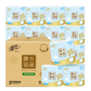 Plus会员:清风 （APP ）卷纸 幸运草系列压花卷纸  4层110克27卷+棉柔巾