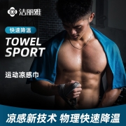 洁丽雅（Grace） 凉感运动速干毛巾 健身房男女跑步瑜伽吸汗 消暑降温手腕运动巾 蓝色