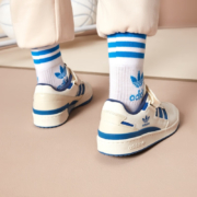 adidas阿迪达斯官方三叶草FORUM LOW男女低帮经典板鞋运动鞋小白鞋HR0458 白/蓝 35.5(215mm)