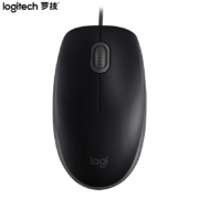 罗技（Logitech）M110 鼠标 有线鼠标 办公鼠标 轻音鼠标 对称鼠标 黑色