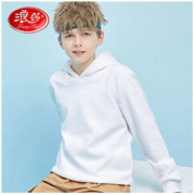 Langsha 浪莎 男童纯棉圆领连帽卫衣