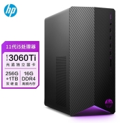惠普（HP） 暗影精灵电竞台式机 高性能游戏电脑设计主机 i5-11400F RTX3060Ti-8G 16G 256GSSD+1TB 原封不拆 标配