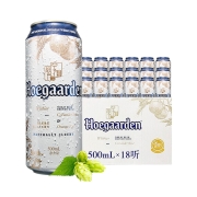 福佳（Hoegaarden）小麦白啤酒 福佳白 精酿啤酒 500ml*18听 露营酒 整箱装