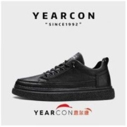 YEARCON 意尔康 男鞋2022秋季新款透气鞋子时尚板鞋百搭皮鞋厚底舒适休闲鞋