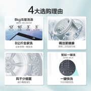 海信 8公斤家用全自动节能波轮洗衣机宿舍出租房十段水位强速风干磨砂金以旧换新HB80DA332G
