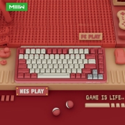 MIIIW米物ART系列Z830机械键盘 83键无线蓝牙2.4G三模连接  游戏办公 佳达隆G黄Pro轴 RGB灯效 红色NES play
