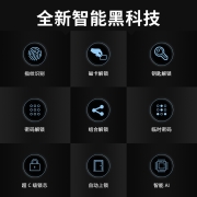 皇家金盾物联S2指纹锁密码锁家用全自动智能防盗门锁电子锁推拉式 C级锁芯 S2灰色-标配版【免费安装】