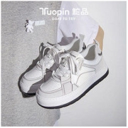 TUOPIN 鮀品 百搭小白鞋学生2022秋季中性奶盖板鞋厚底韩版休闲运动鞋子女
