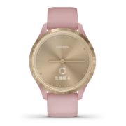 佳明（GARMIN）GarminMove 3S 金色表盘玫瑰粉表带 智能通知心率触屏指针式智能腕表运动版小码