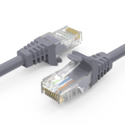 秋叶原(CHOSEAL)超五类网线 CAT5e类高速百兆网线 家用工程装修电脑宽带连接跳线成品网线 灰色1米 QS5401AT1