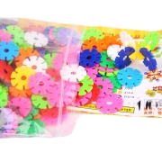爱乐心 数字雪花片加厚塑料拼插拼装玩具3-6岁幼儿园启蒙用品儿童节玩具礼物 【简易袋装】120片雪花片//经典原色