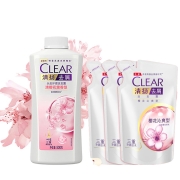 清扬去屑洗发水樱花露香型500g 环保装+200g*3袋装洗发水（香型随机发）