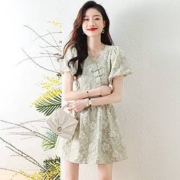 DSTCLOR· 尘色 女士国风盘扣提花裙 CML5071LYQ1