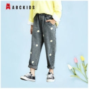 ABCKIDS 女童裤子春秋款2022新款洋气牛仔裤女学生中大童印花小脚