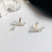 TekapoJade 女士925银珍珠扇贝耳钉 A111