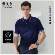 YOUNGOR 雅戈尔 夏季新款男士短袖T恤正品商务休闲纯棉时尚翻领宽松polo衫