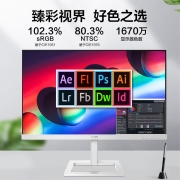 飞利浦 27英寸 IPS Type-C投屏 75hz 升降支架 可壁挂 游戏模式 办公电脑显示器 拼接显示屏 白色273E1EW