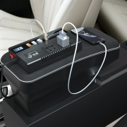 京典光年 车载逆变器12v24v转220v大功率多功能插座 车载电源转换器USB智能快充 数显款【12/24V通用】带快充4USB+电压显示